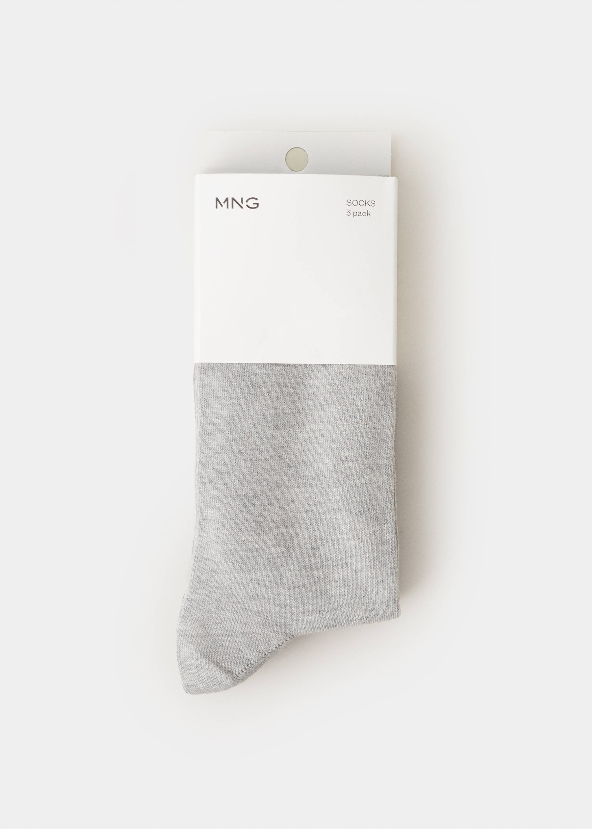 Pack 3 meias de algodão - Pormenor do artigo 8, Cinzento. Ref: 27011345-00.