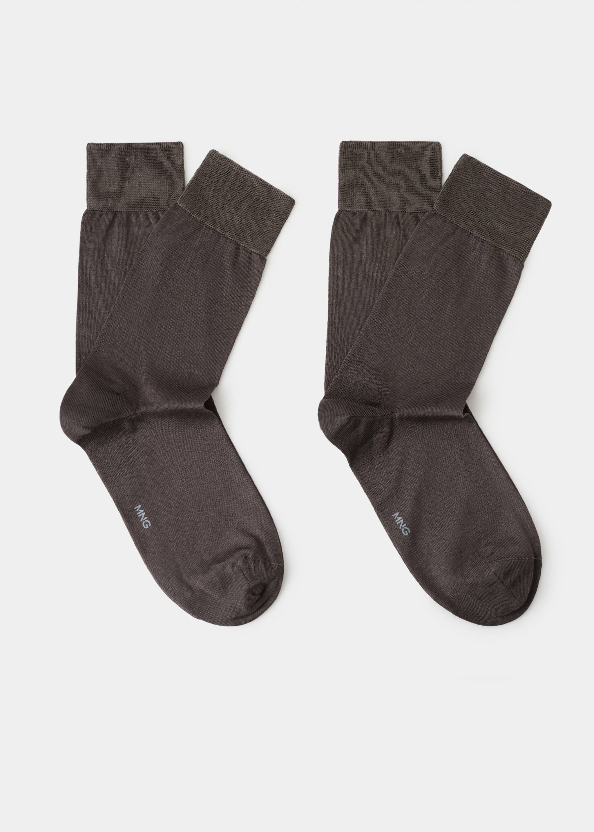 Lot 2 paires de chaussettes longues coton - Article sans modèle, Marron. Ref: 27011347-00.