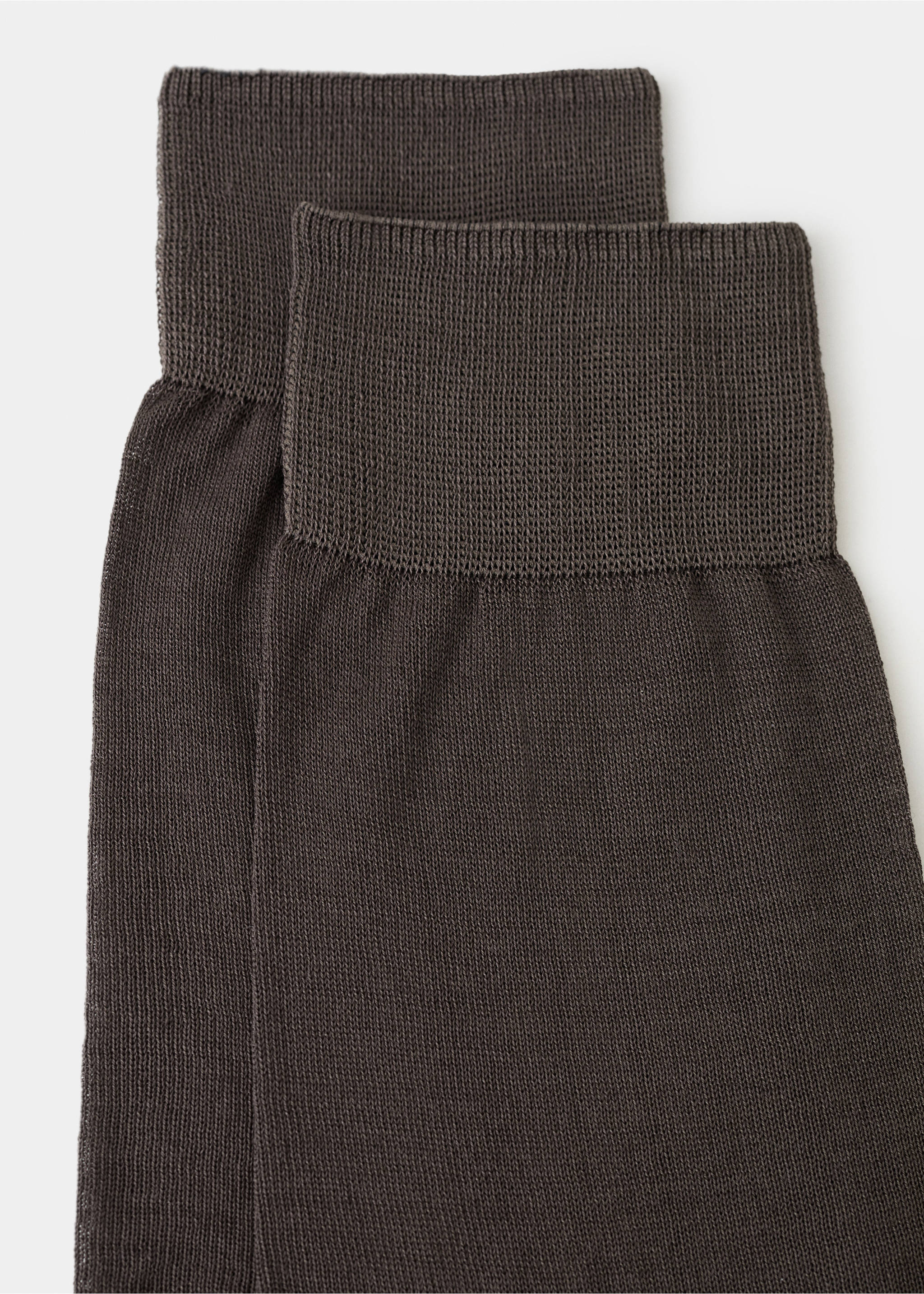 Lot 2 paires de chaussettes longues coton - Verso de l’article, Marron. Ref: 27011347-00.