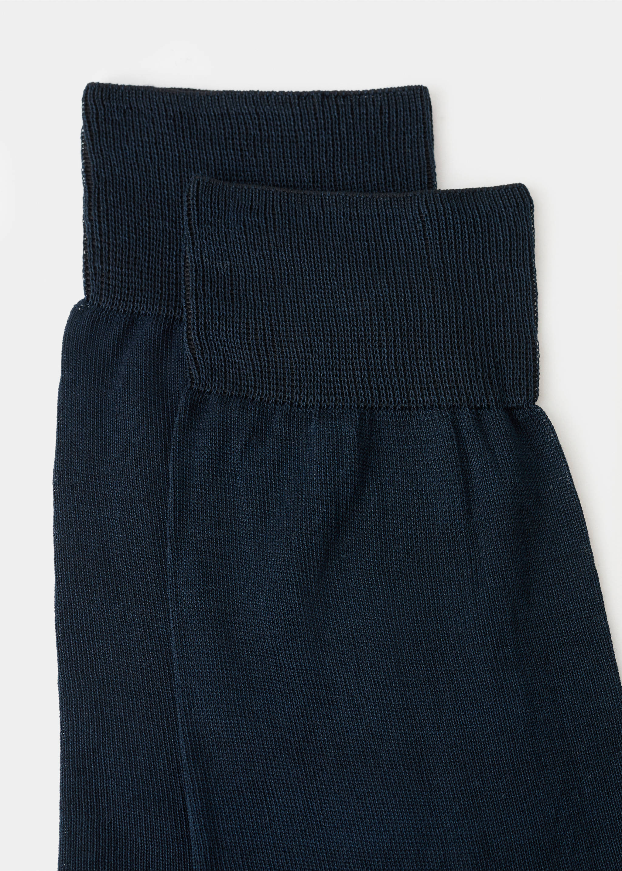 Pack of 2 long cotton socks - Reverse of the article, Dark Navy. Ref: 27011349-00.
