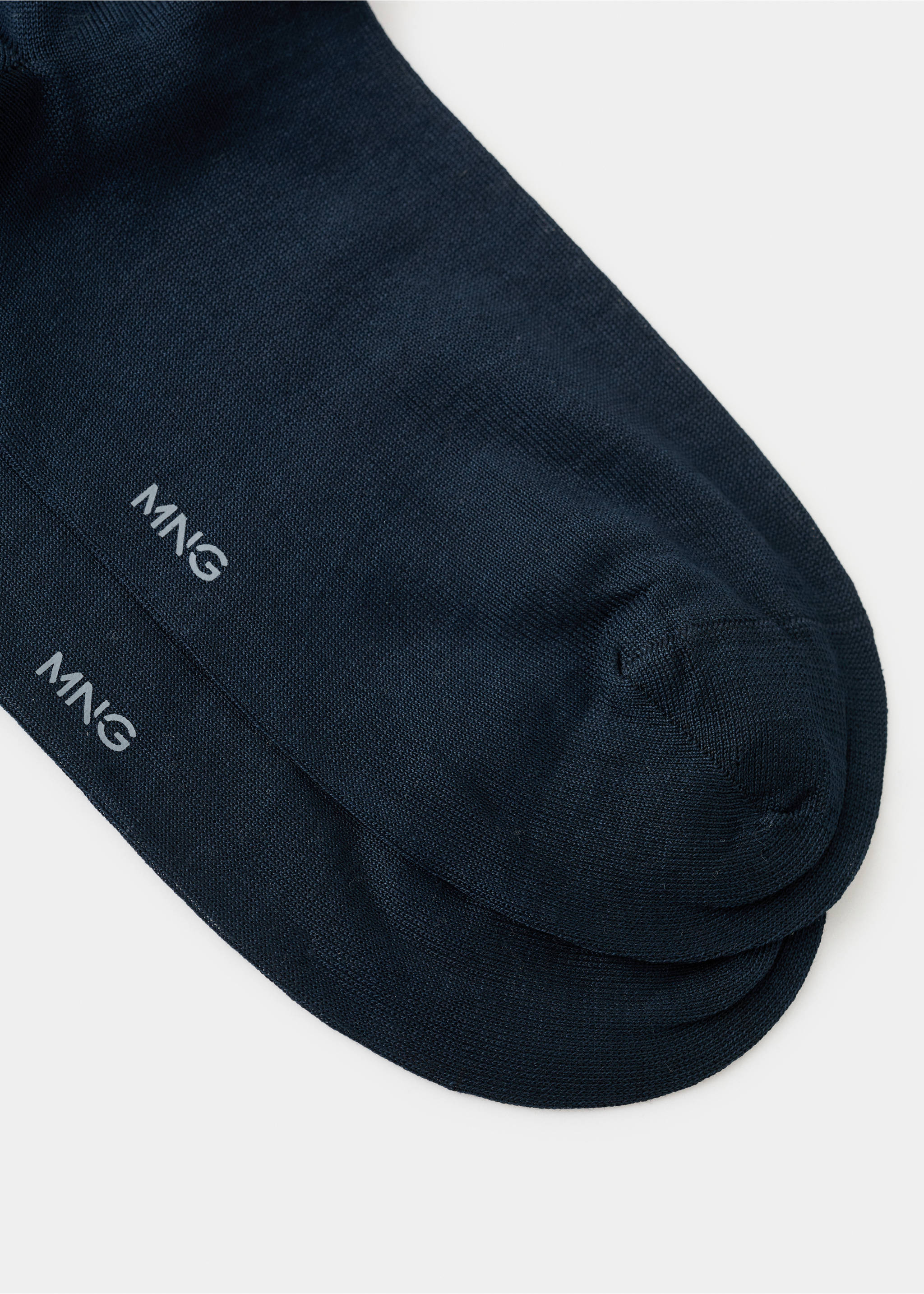 Pack of 2 long cotton socks - Details of the article 8, Dark Navy. Ref: 27011349-00.