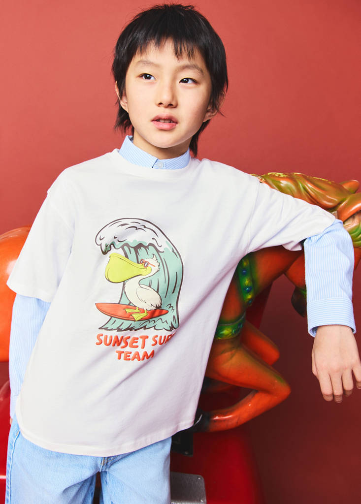 Surf printed t-shirt — White