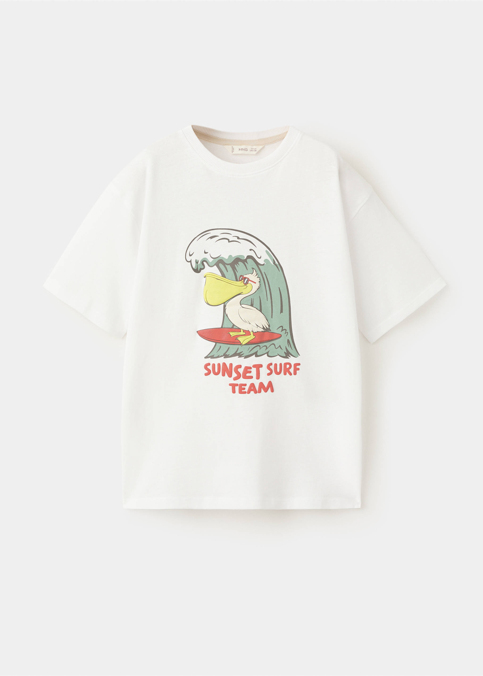T-Shirt mit Surf-Print - Artikel ohne Model, Weiß. Ref: 27011510-00.