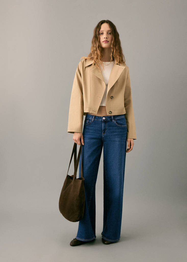 Low-waist wide leg jeans — Dark Blue