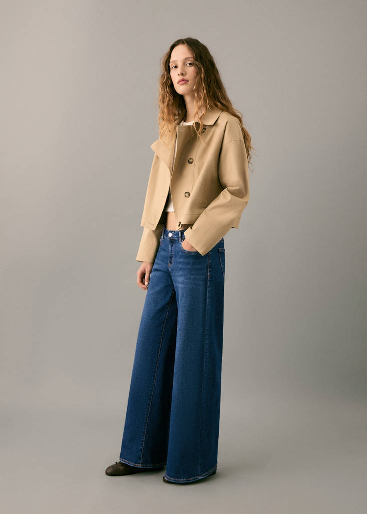 Low-waist wide leg jeans — Dark Blue