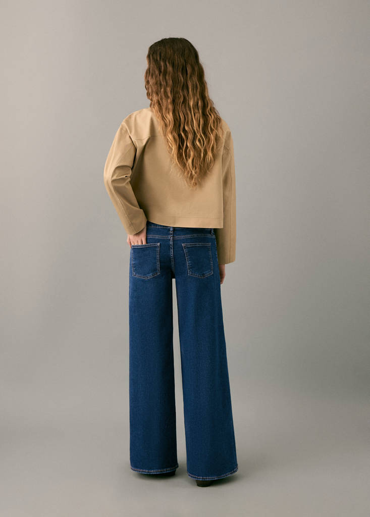 Low-waist wide leg jeans — Dark Blue