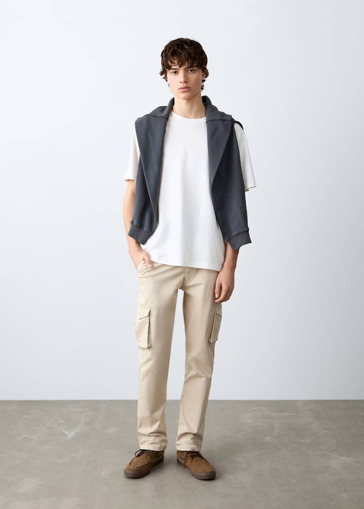 Straight cargo trousers — Ice Grey