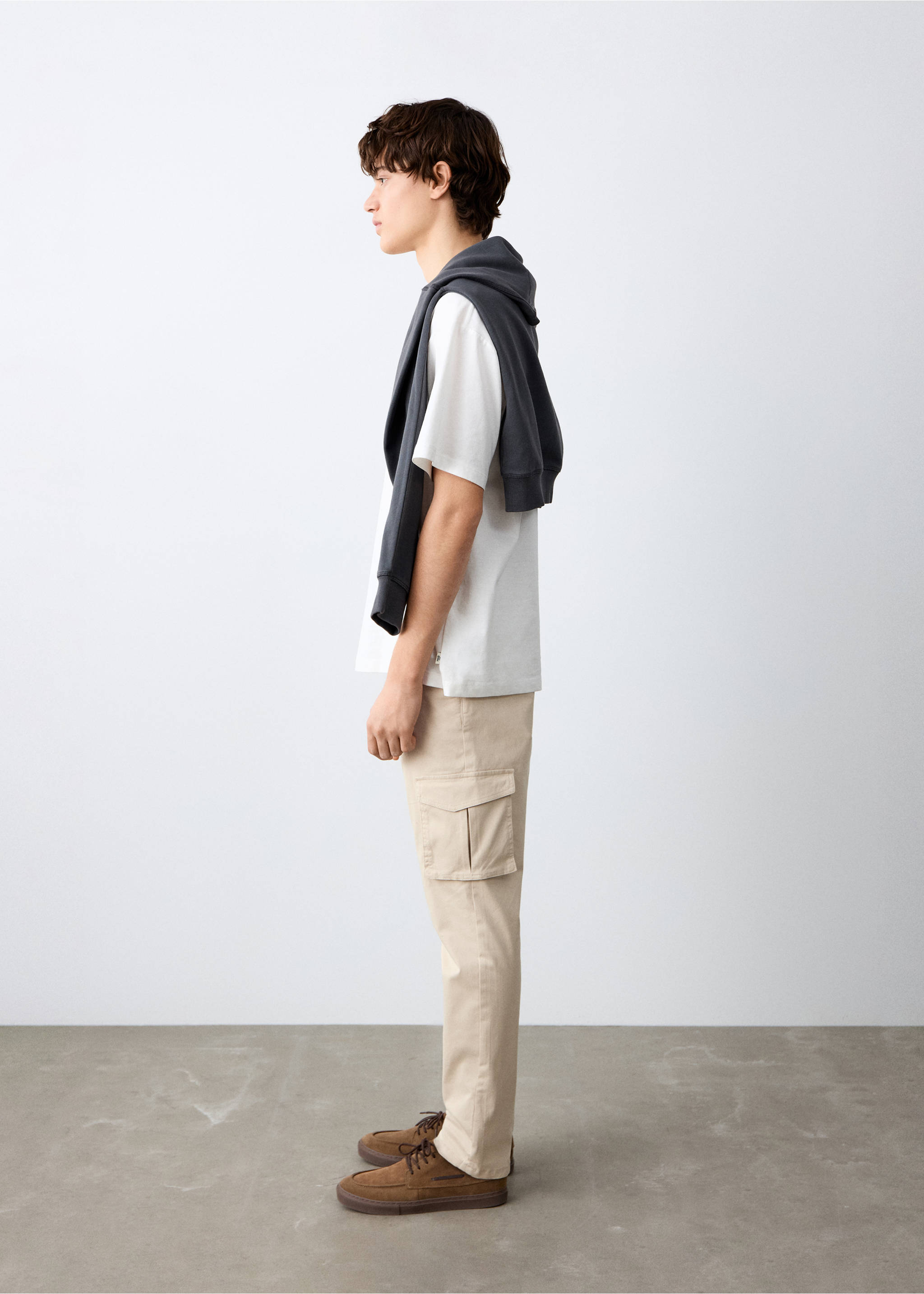 Straight cargo pants - Medium plane, Ice Grey. Ref: 27011515-00.