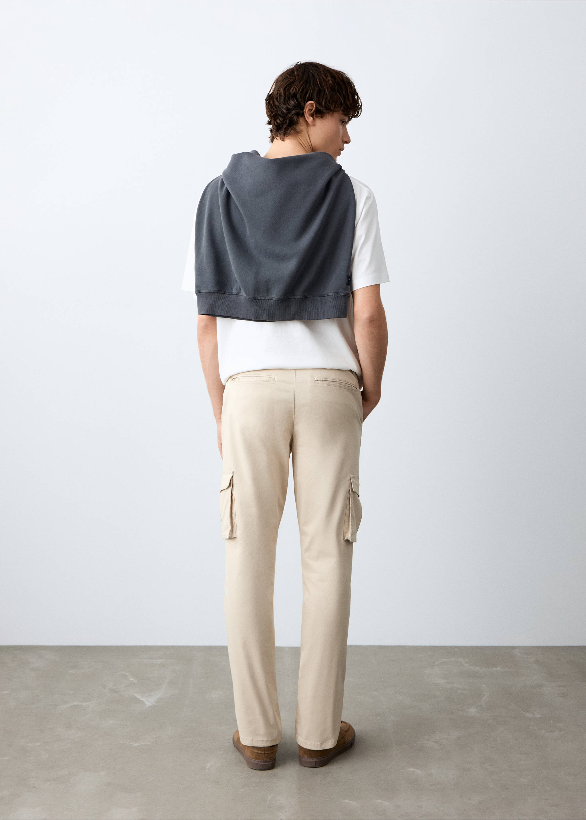 Straight cargo pants - Reverse of the article, Ice Grey. Ref: 27011515-00.