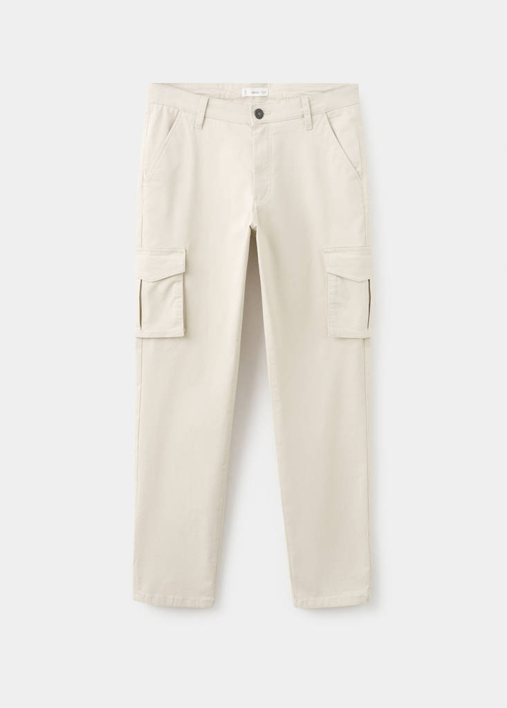 Straight cargo trousers — Ice Grey