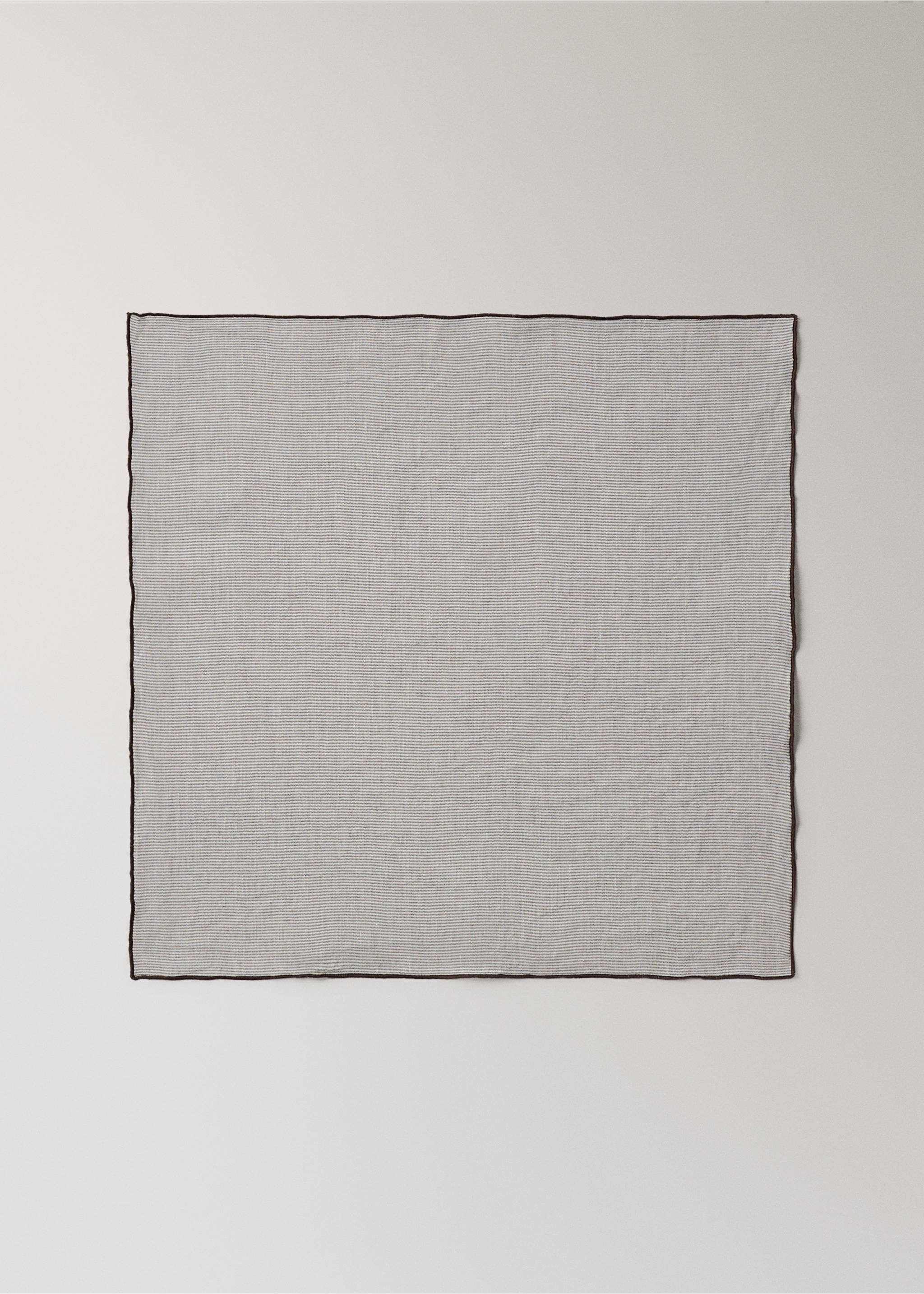 Linen cotton napkins with striped design - Article without model, Light/Pastel Brown. Ref: 27011523-00.