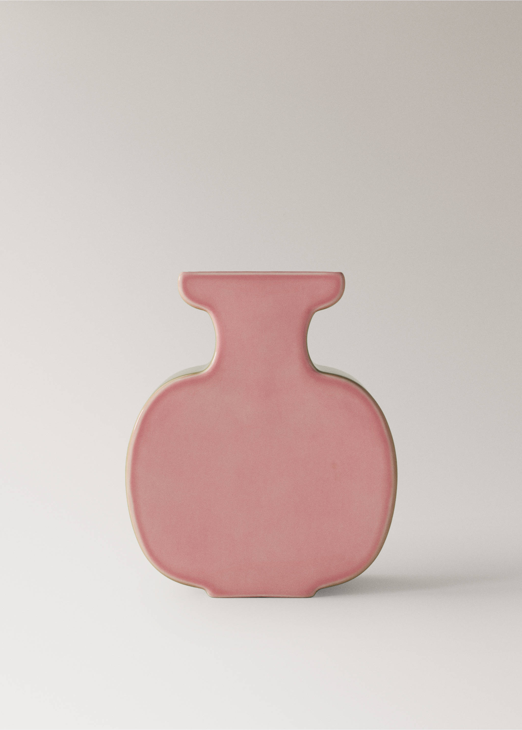 Medium two-tone earthenware vase - Article without model, Pink. Ref: 27011532-00.