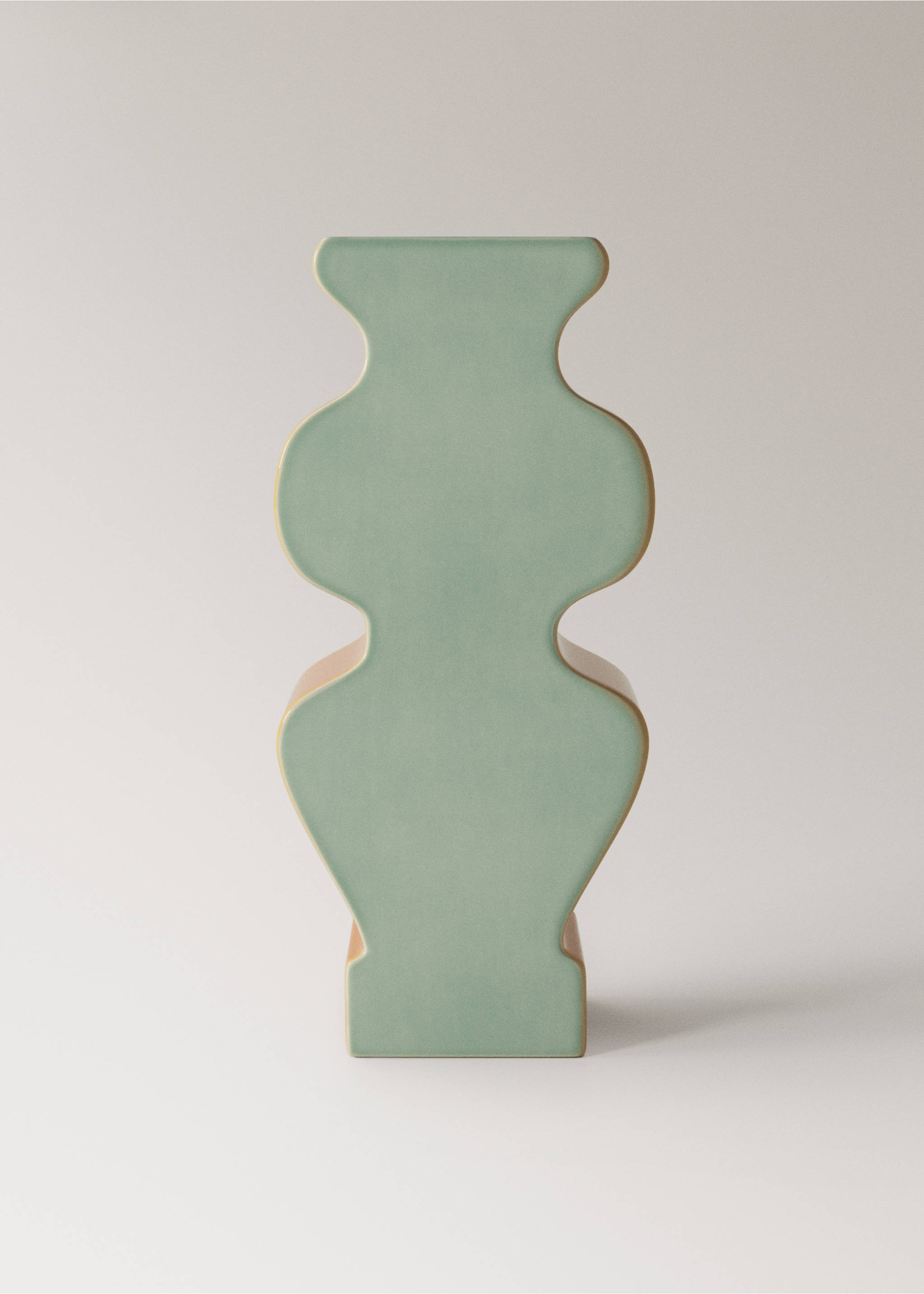 Large two-tone earthenware vase - Article without model, Sky Blue. Ref: 27011533-00.