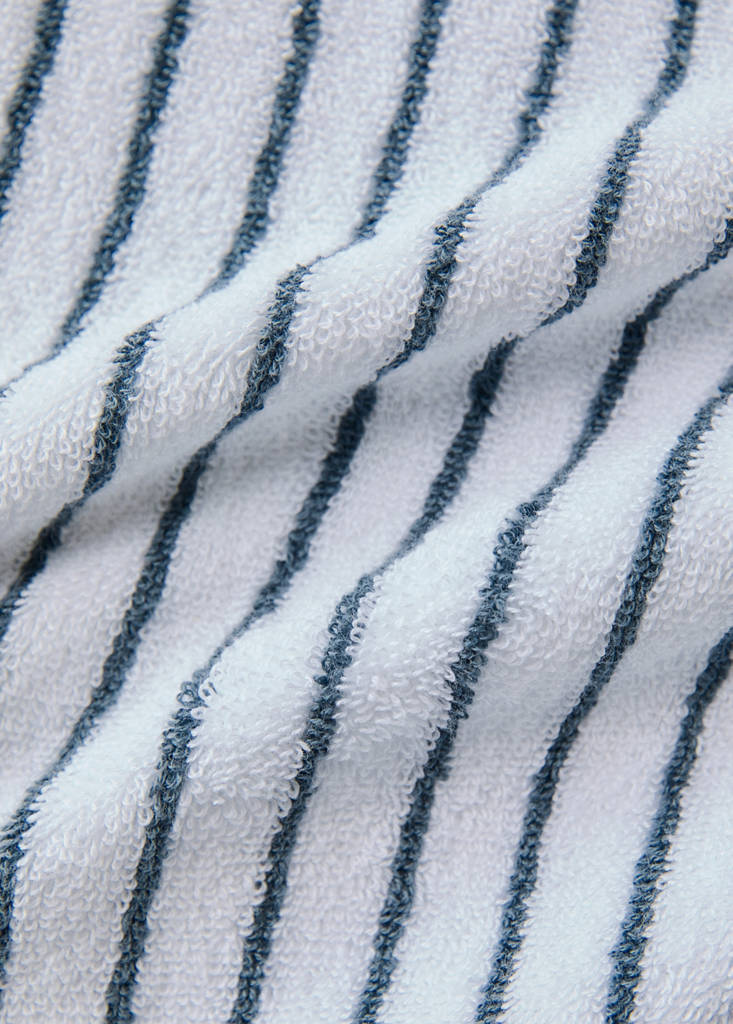 Two-tone striped cotton bath towel — White
