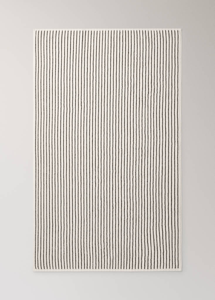Two-tone striped cotton bath towel — Off White