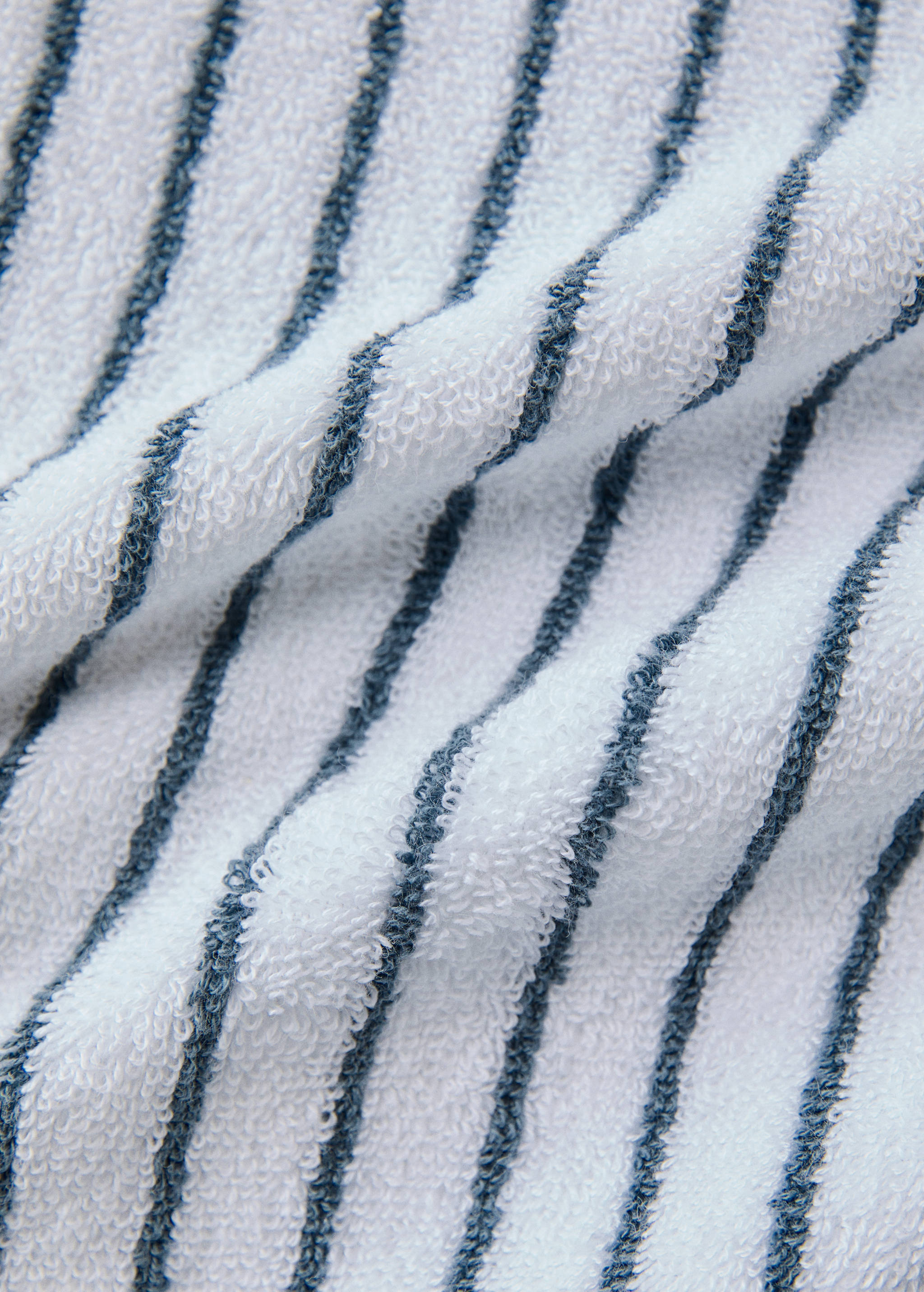 Two-tone striped cotton washcloth - Details of the article 1