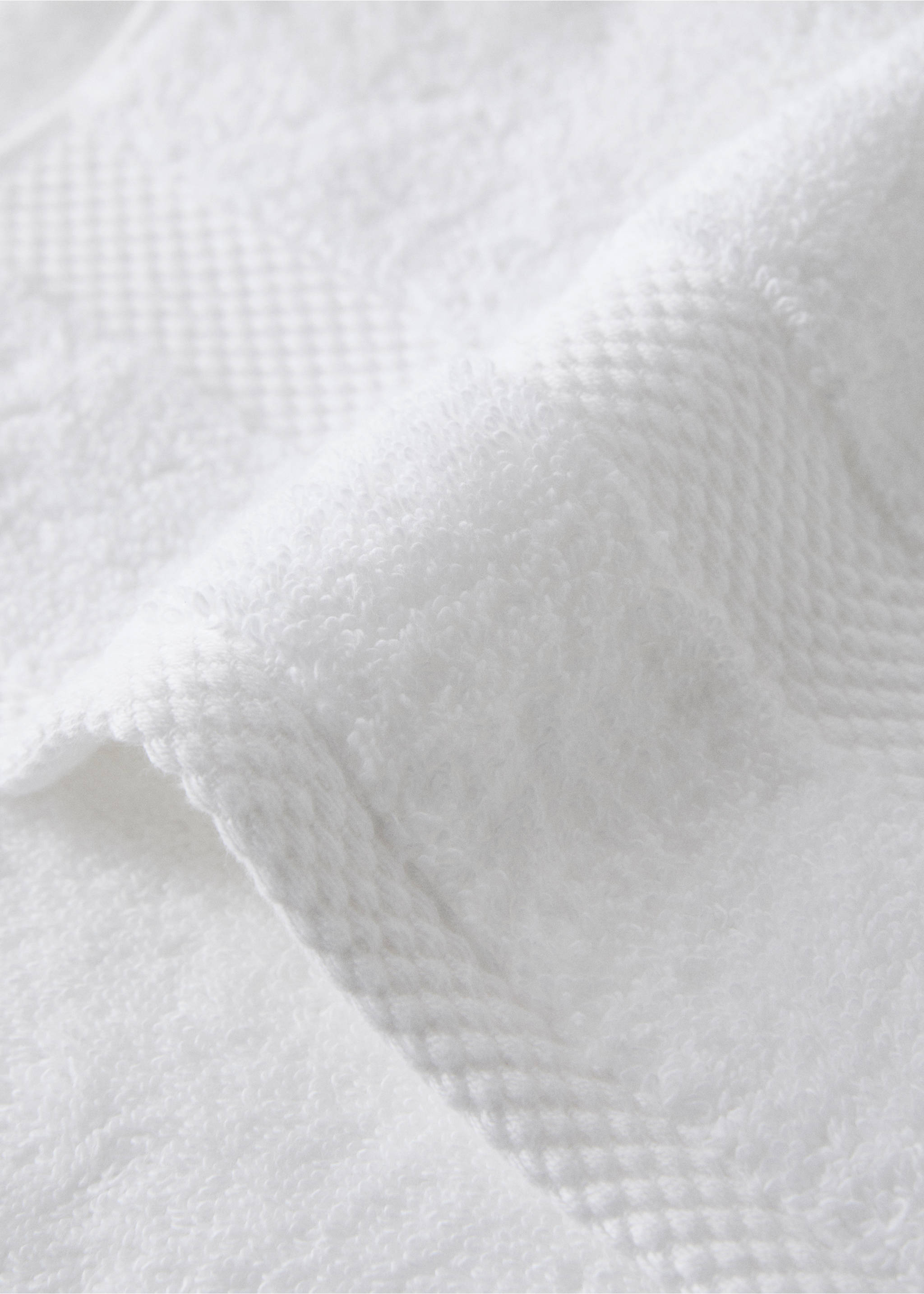Extra-soft cotton face towel - Details of the article 1, White. Ref: 27011538-00.