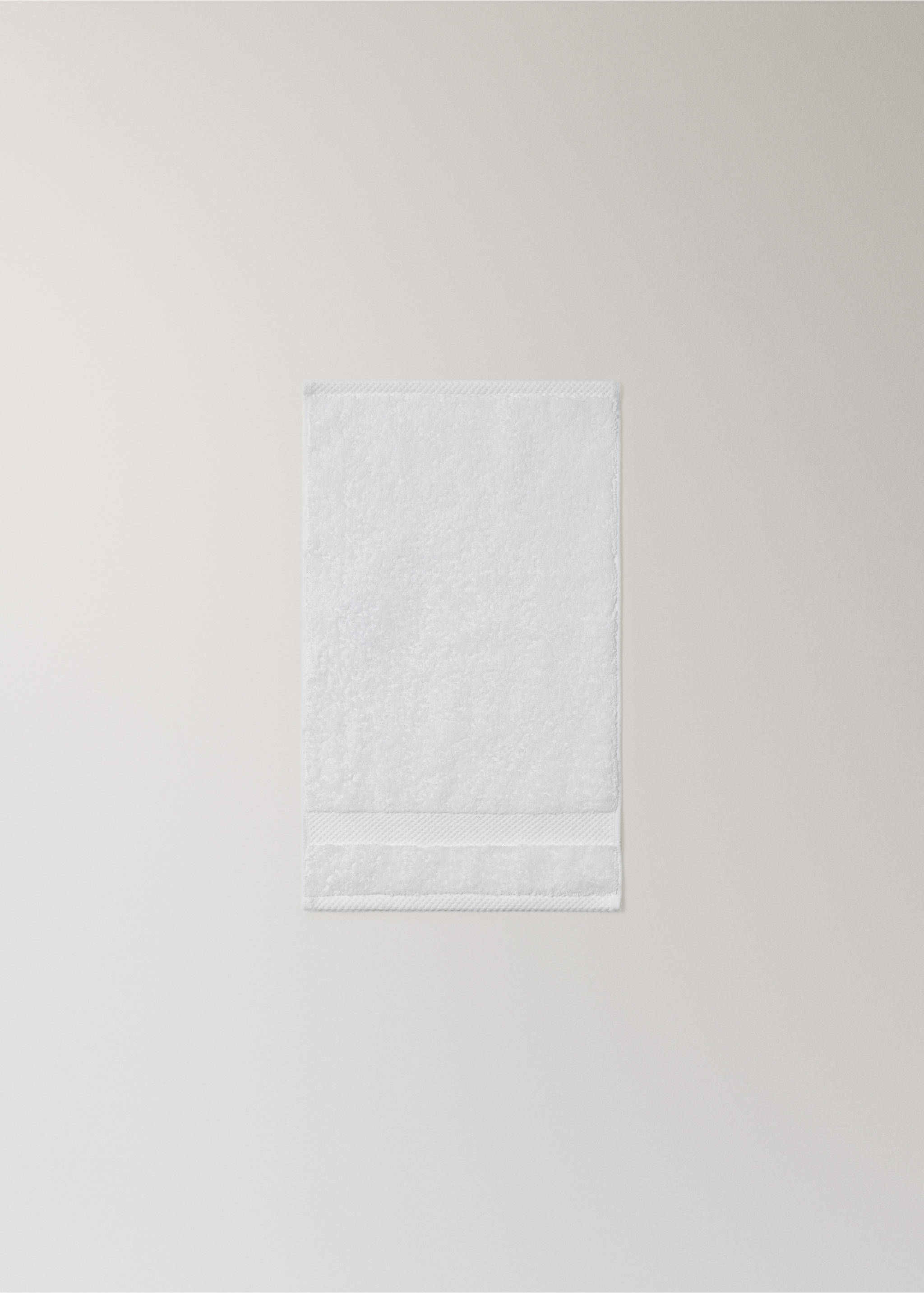 Extra-soft cotton face towel - Details of the article 3, White. Ref: 27011538-00.