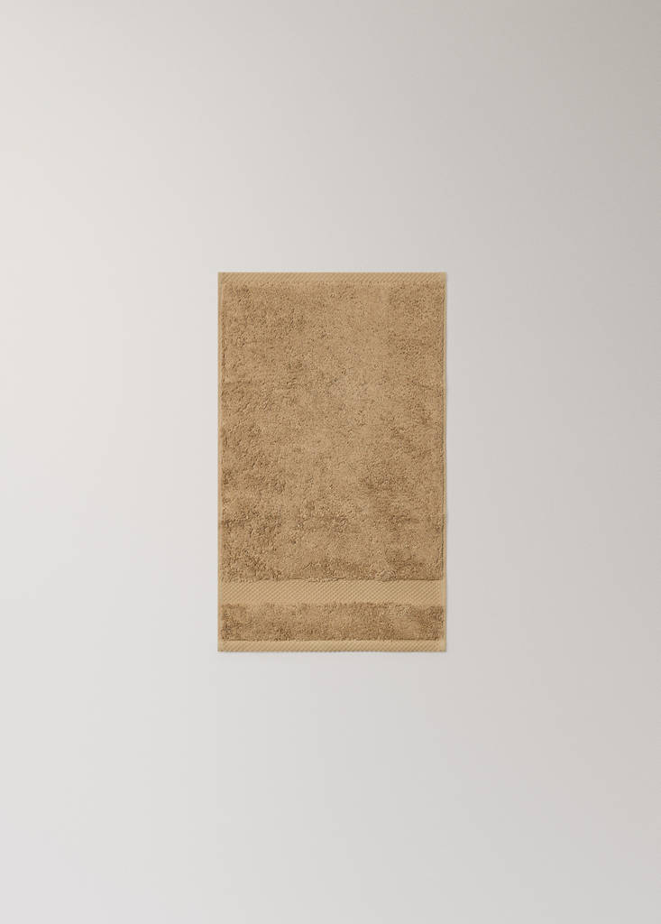 Extra-soft cotton face towel — Medium Brown