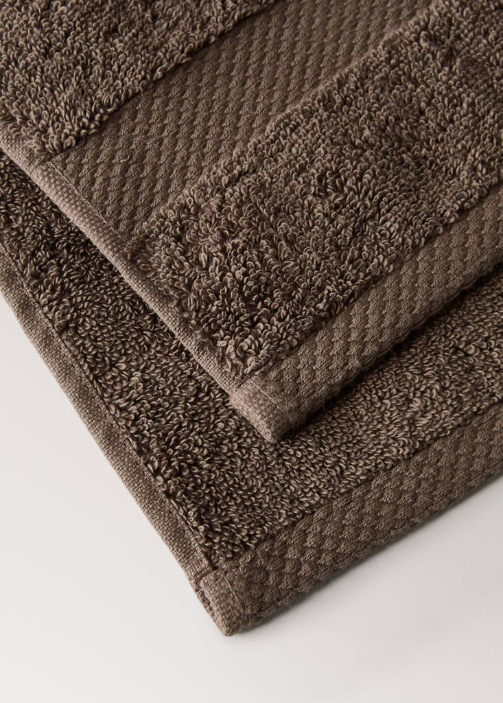 Extra-soft cotton face towel — Brown