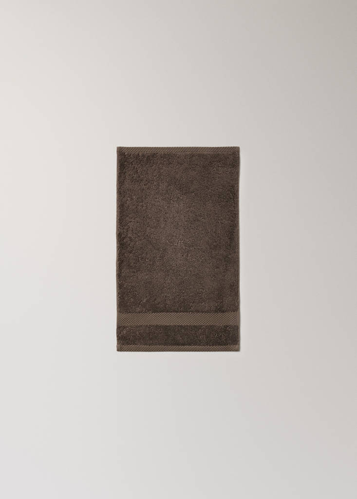 Extra-soft cotton face towel — Brown