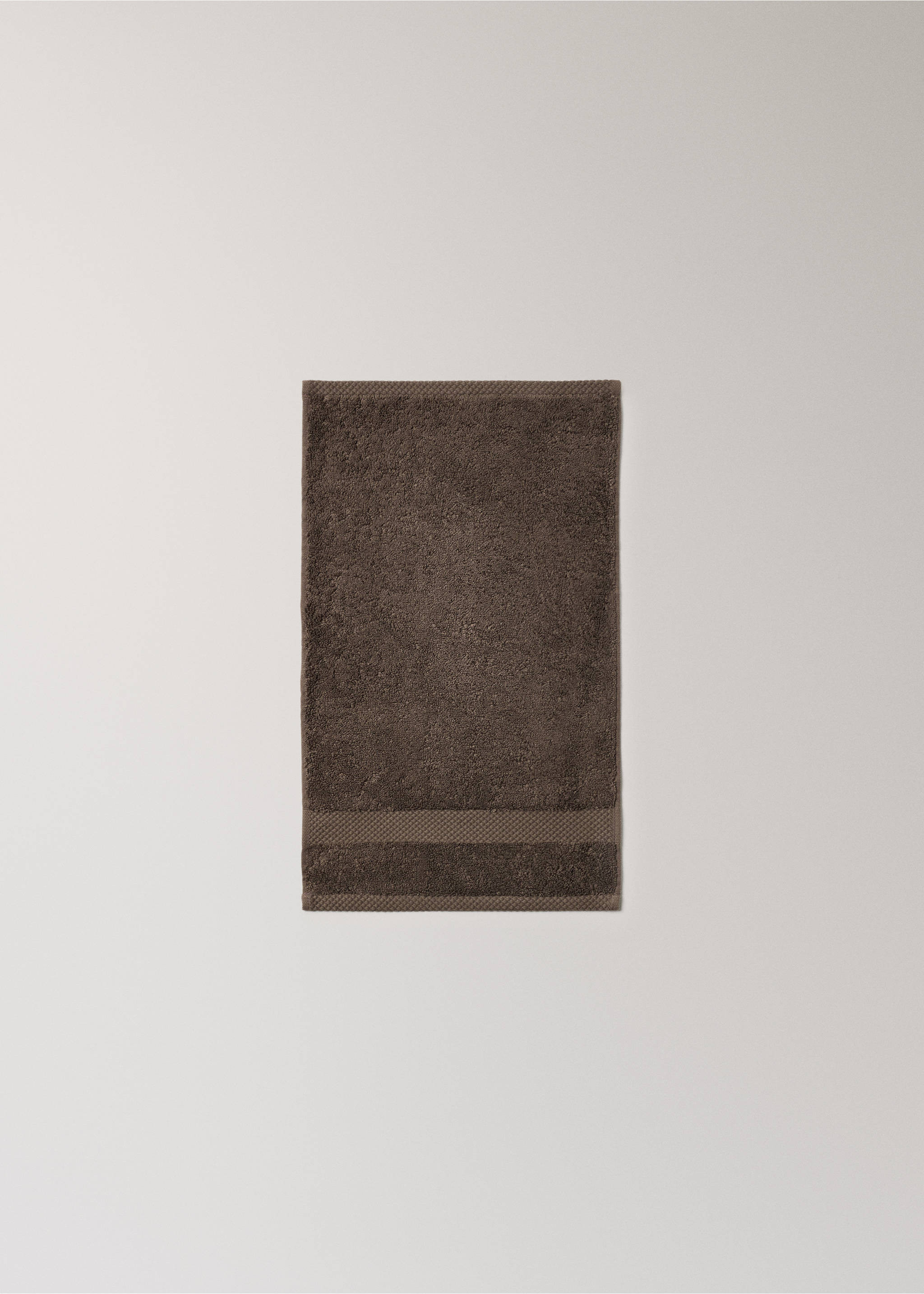 Extra-soft cotton face towel - Details of the article 3, Brown. Ref: 27011538-00.