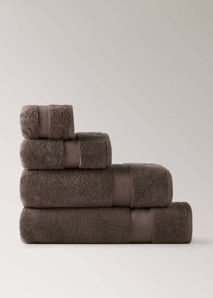 Extra-soft cotton face towel — Brown