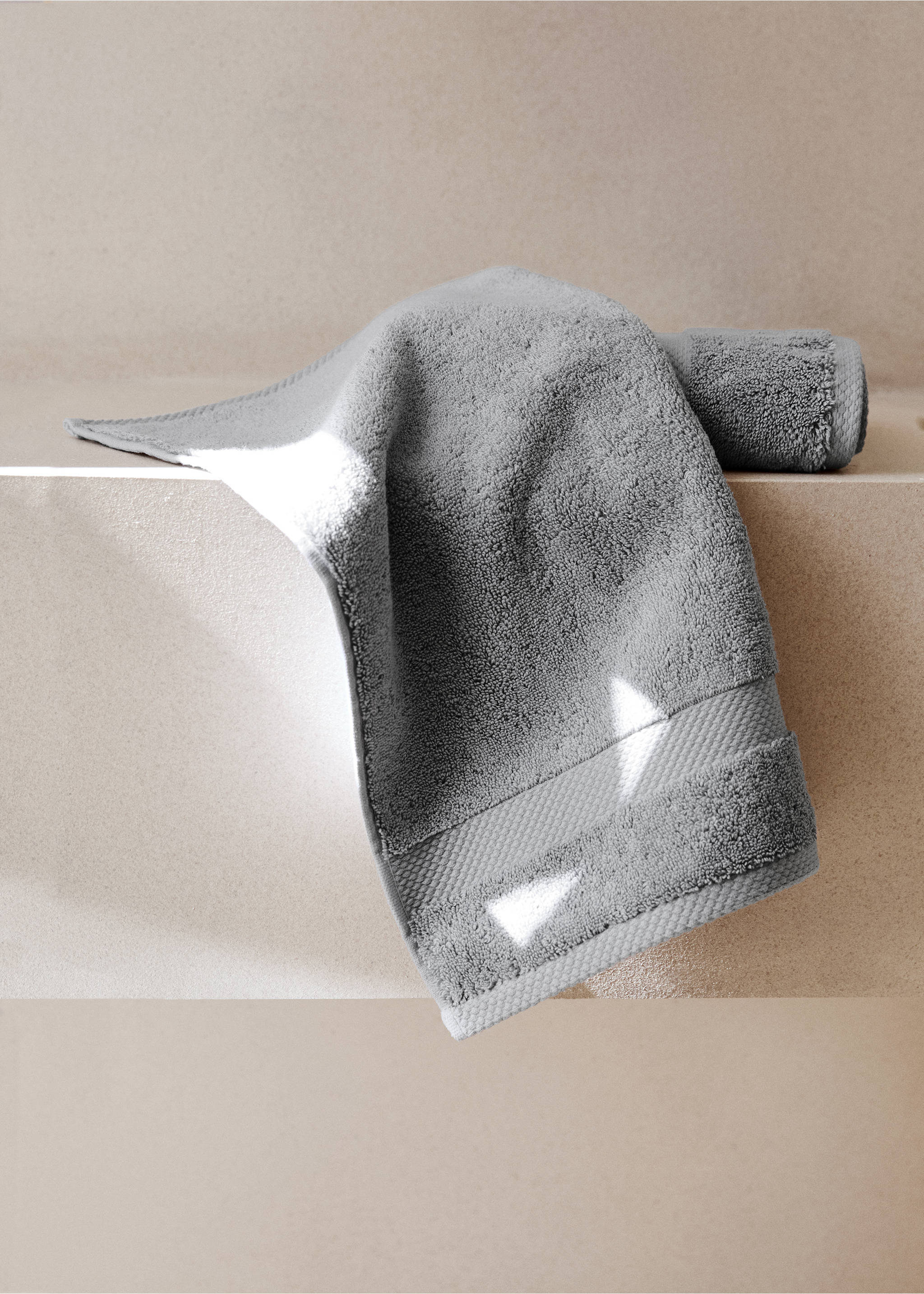 Extra-soft cotton face towel - General plane, Medium Vintage Blue. Ref: 27011538-00.