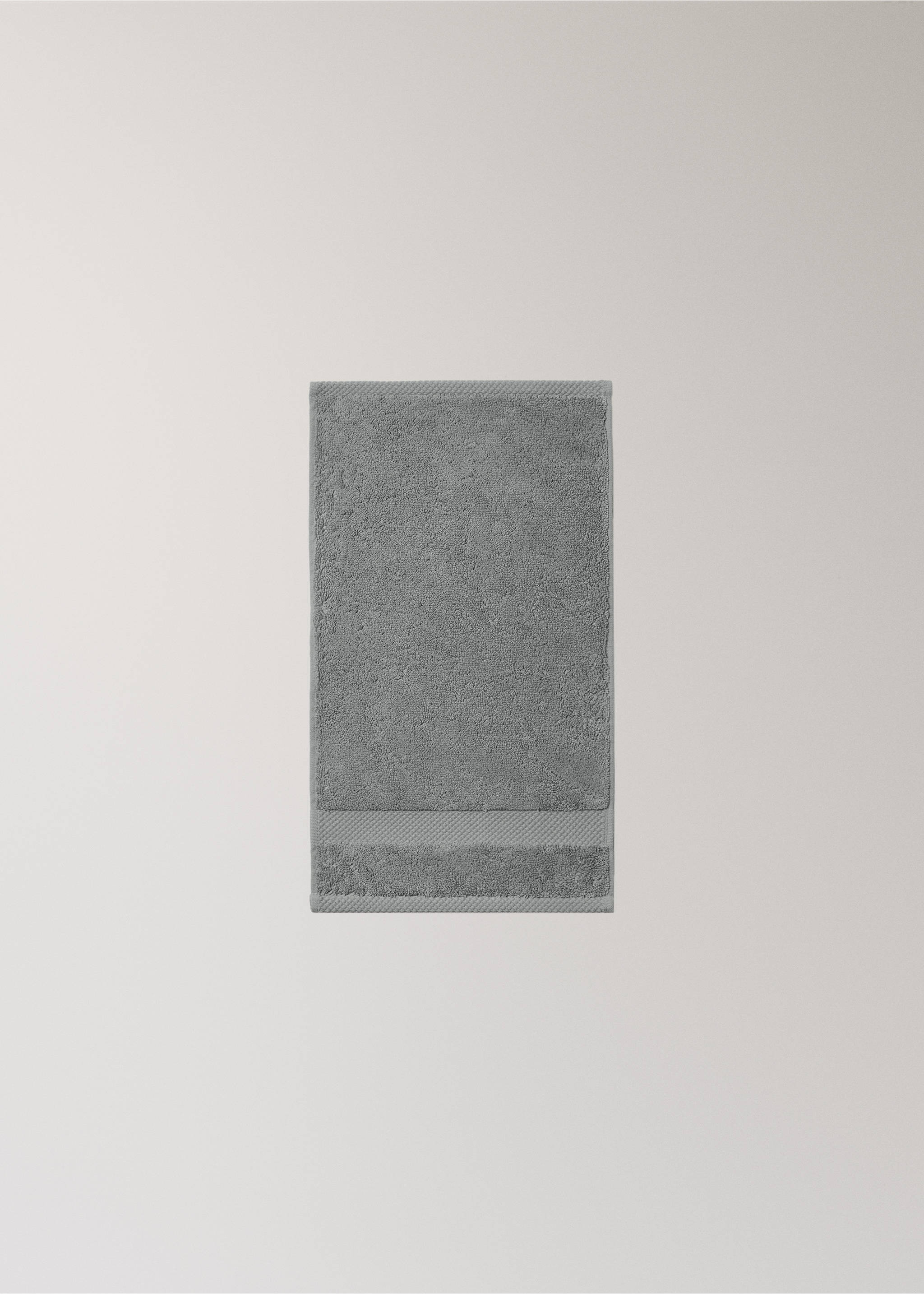 Extra-soft cotton face towel - Details of the article 3, Medium Vintage Blue. Ref: 27011538-00.
