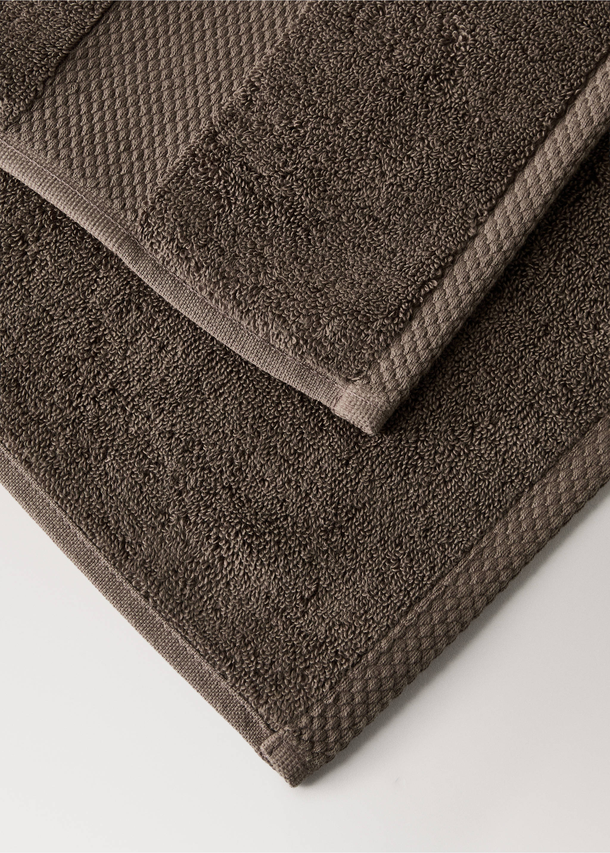 Extra soft XL cotton towel - Details of the article 2, Brown. Ref: 27011541-00.