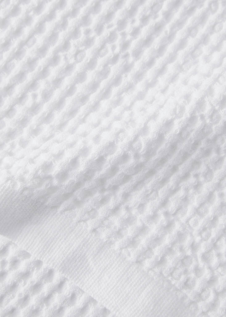 Waffle cotton hand towel — White