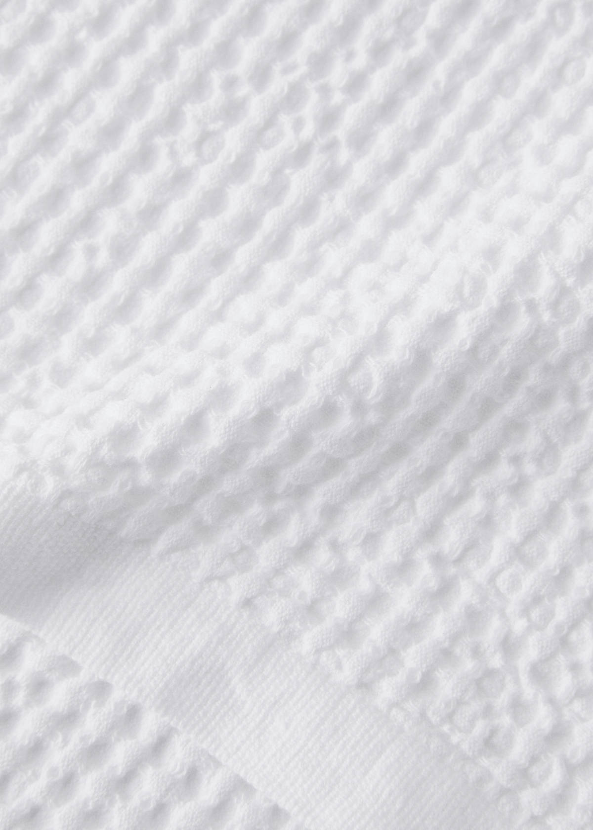 Waffle cotton hand towel — White