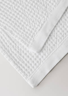 Waffle cotton hand towel — White 3