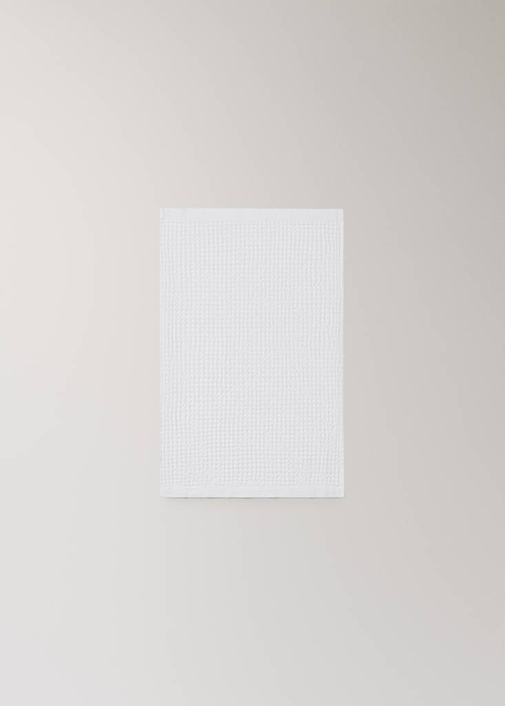 Waffle cotton hand towel — White