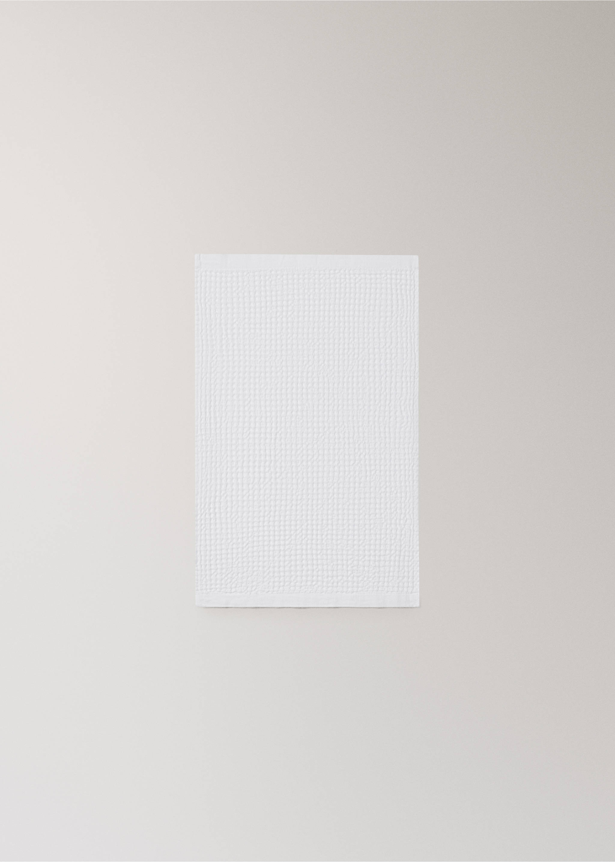 Bavlněný froté ručník na ruce s vaflovým vzorem - Detail zboží 3, Bílá. Ref: 27011549-00.