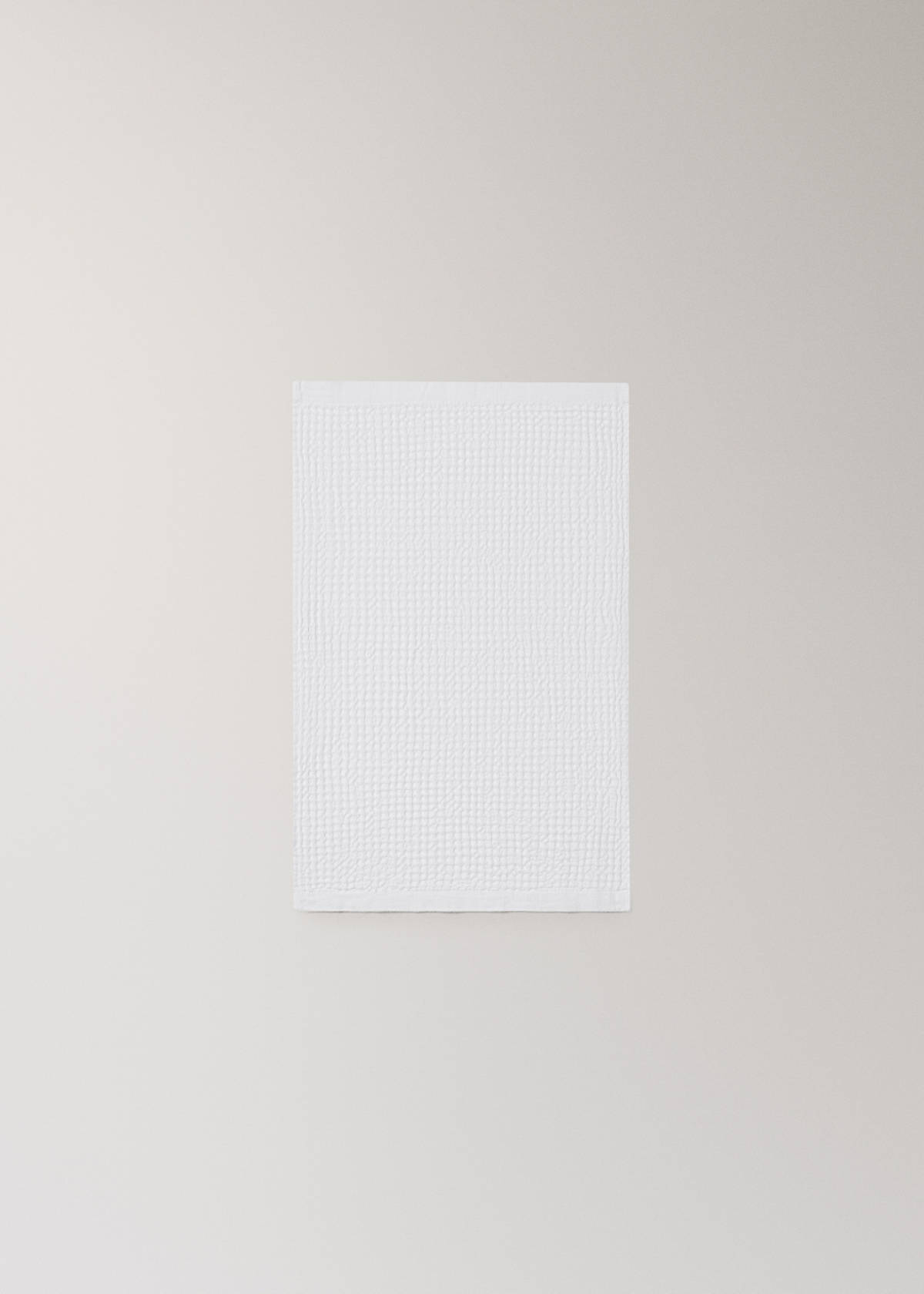 Waffle cotton hand towel — White