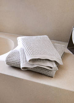 Waffle cotton hand towel — Beige 1