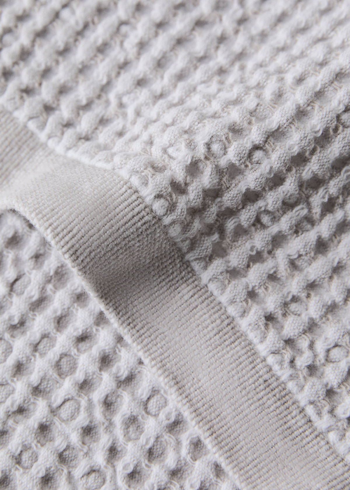 Waffle cotton hand towel — Beige