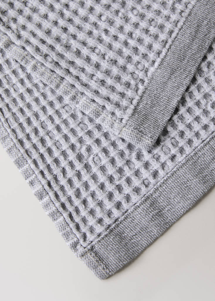 Waffle cotton hand towel — Grey
