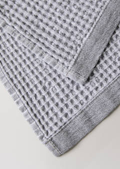 Waffle cotton hand towel — Grey 1