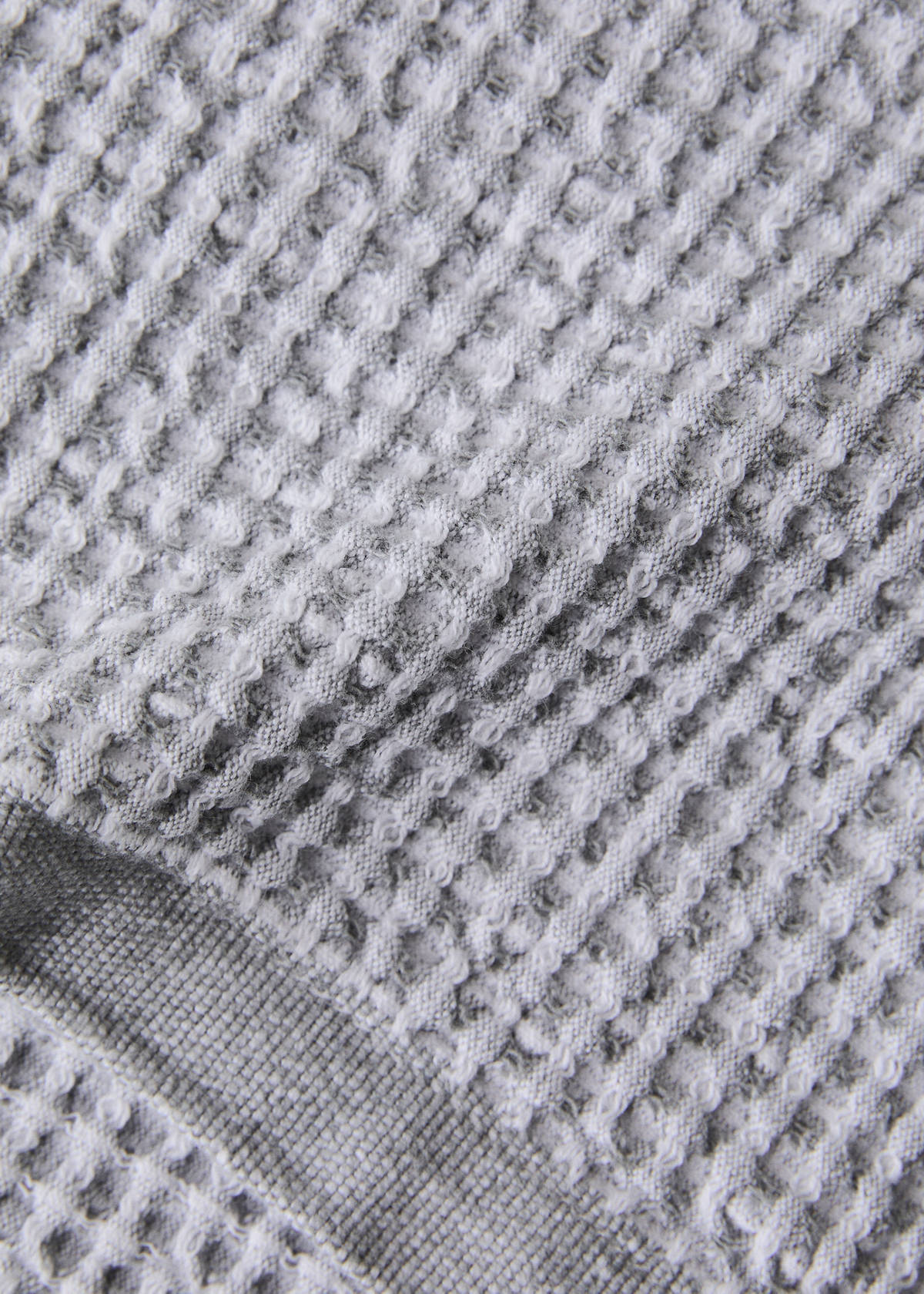 Waffle cotton hand towel — Grey