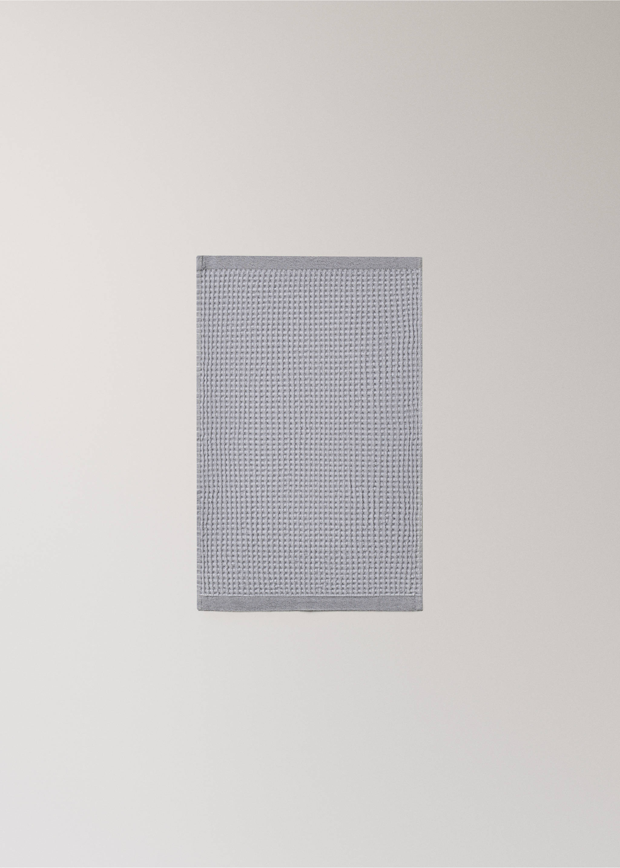 Waffle cotton hand towel - Details of the article 3, Grey. Ref: 27011549-00.