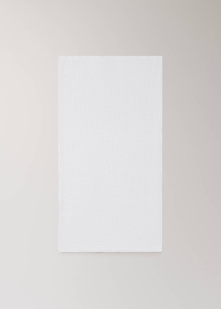 Waffle cotton washbasin towel — White