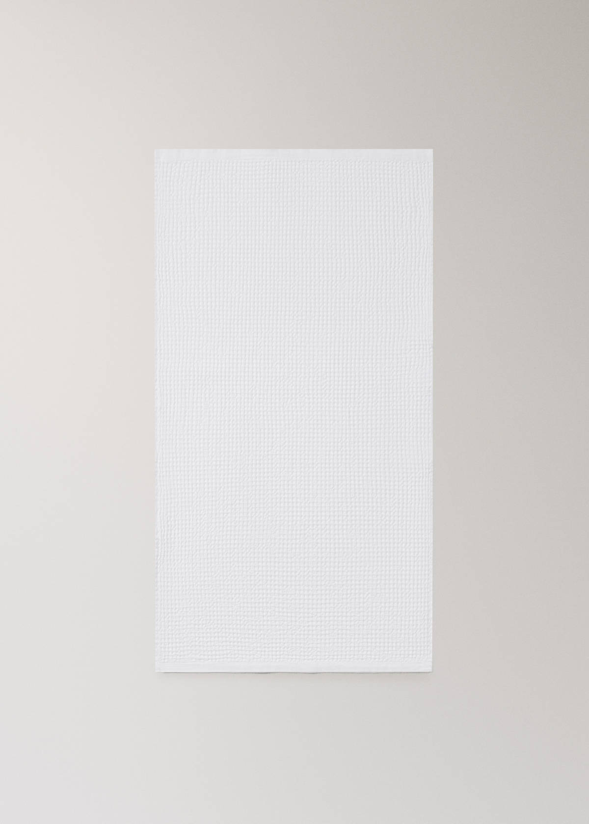 Waffle cotton washbasin towel — White