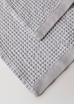Waffle cotton washbasin towel — Beige 2