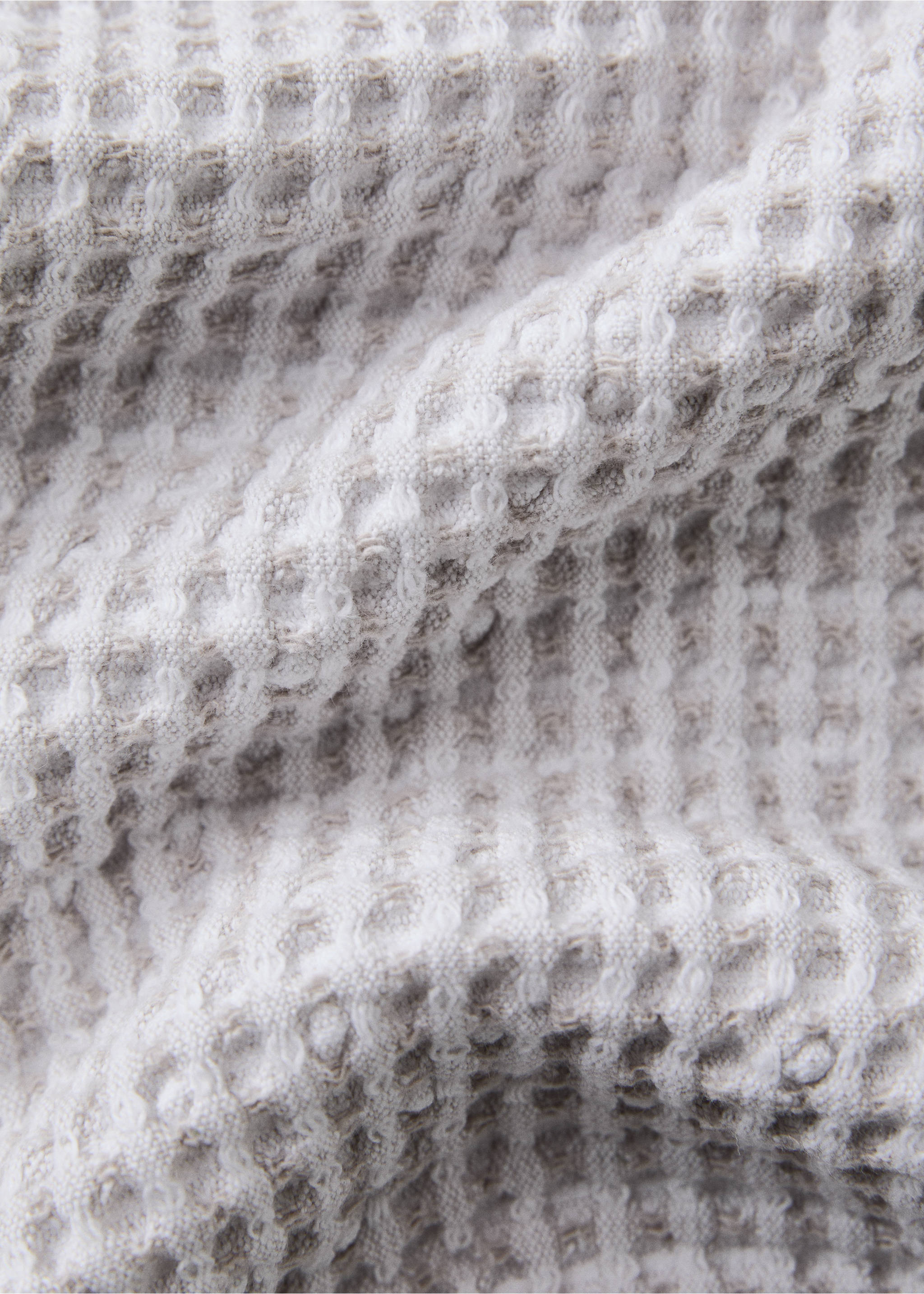 Serviette toilette coton bouclette gaufré - Détail de l'article 2, Beige. Ref: 27011550-00.