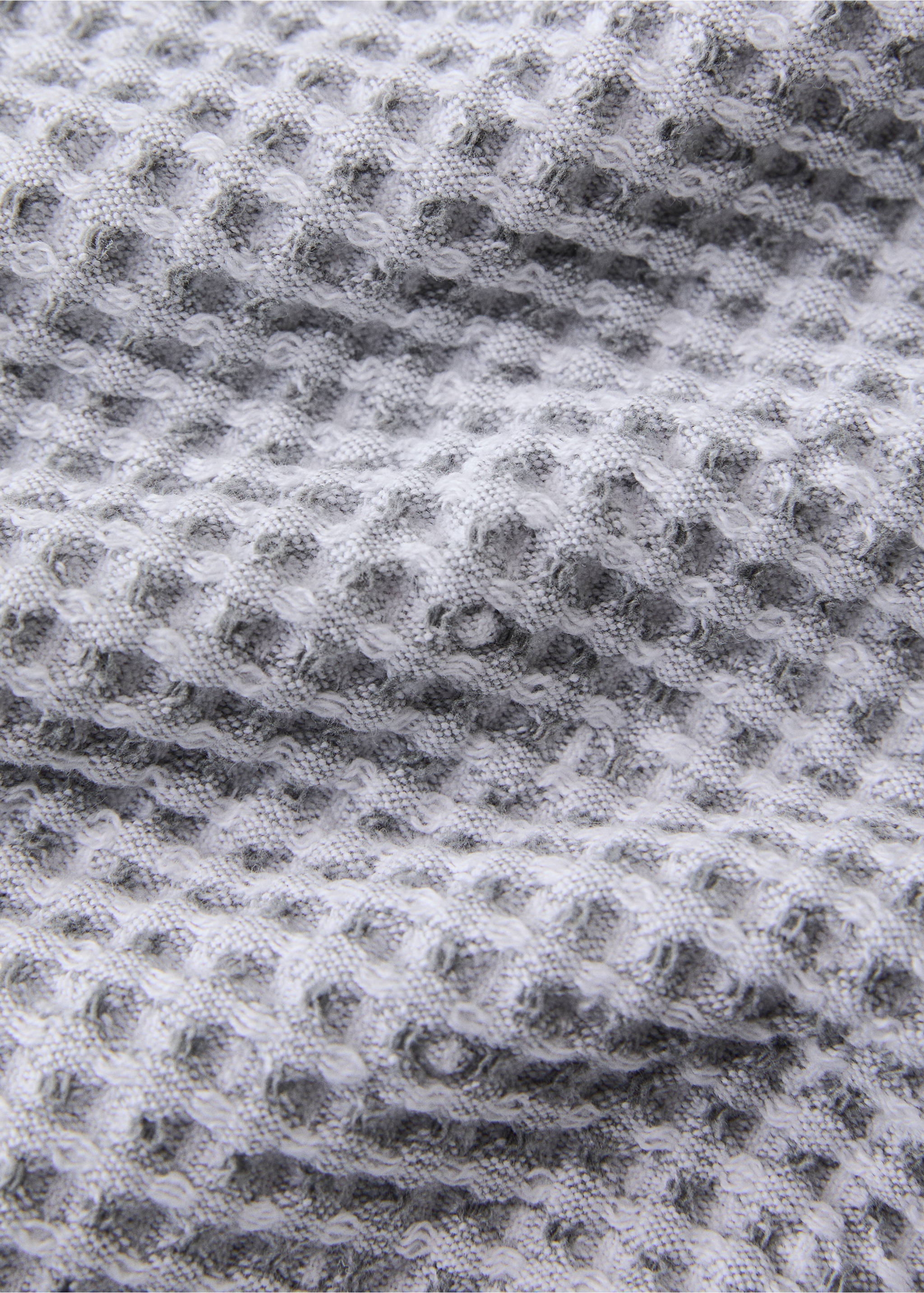 Serviette toilette coton bouclette gaufré - Détail de l'article 1, Gris. Ref: 27011550-00.