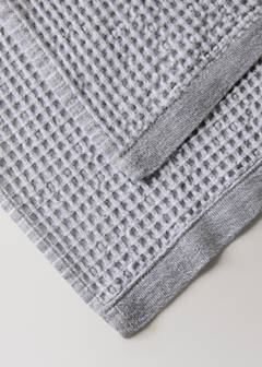 Waffle cotton washbasin towel — Grey 3