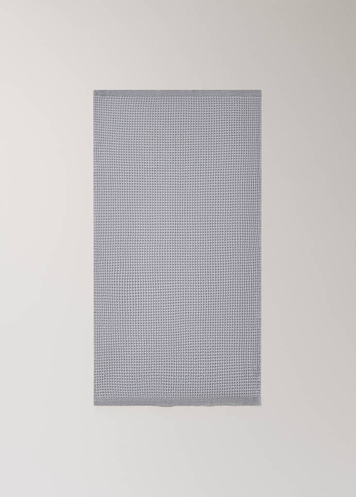 Waffle cotton washbasin towel — Grey