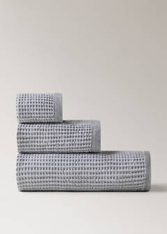 Waffle cotton washbasin towel — Grey 5